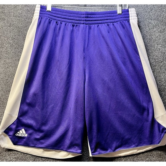 Adidas Player ID Men's‎ Large Basketball Shorts Purple White - Picture 3 of 10